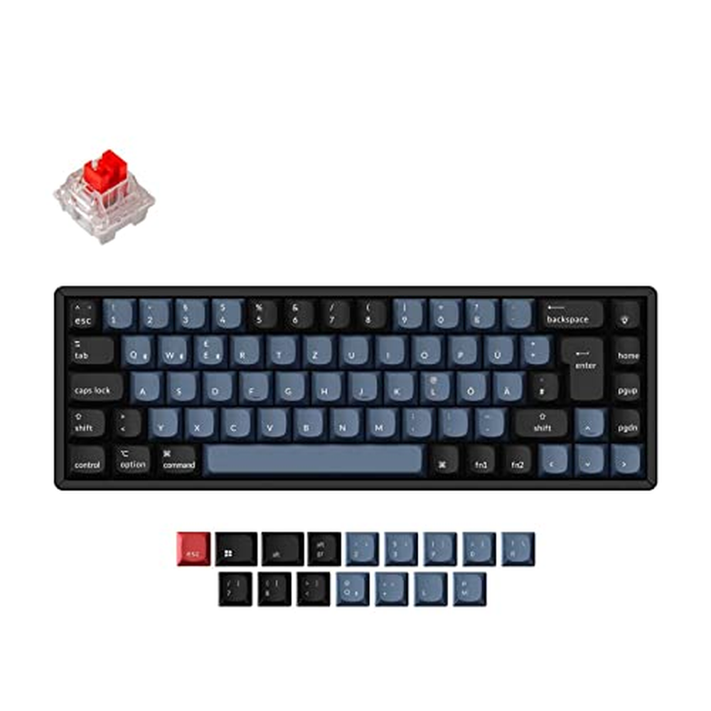 Bezdrátová mechanická klávesnice Keychron K6 Pro QMK Programovatelná makra, spínače Keychron K Pro Red s možností výměny za prov